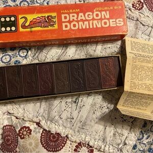 Dragon Dominoes Set - Black and Brown